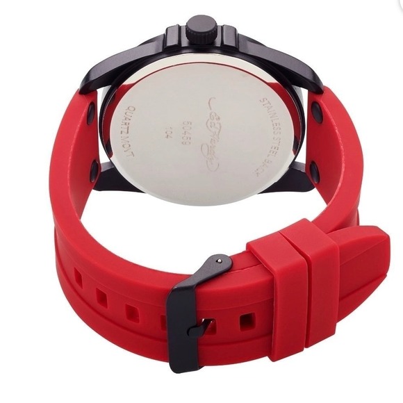 Ed Hardy Love Kills Slowly Mens Watch Red Silicone Strap Black Case 50459 Quartz - Picture 3 of 4
